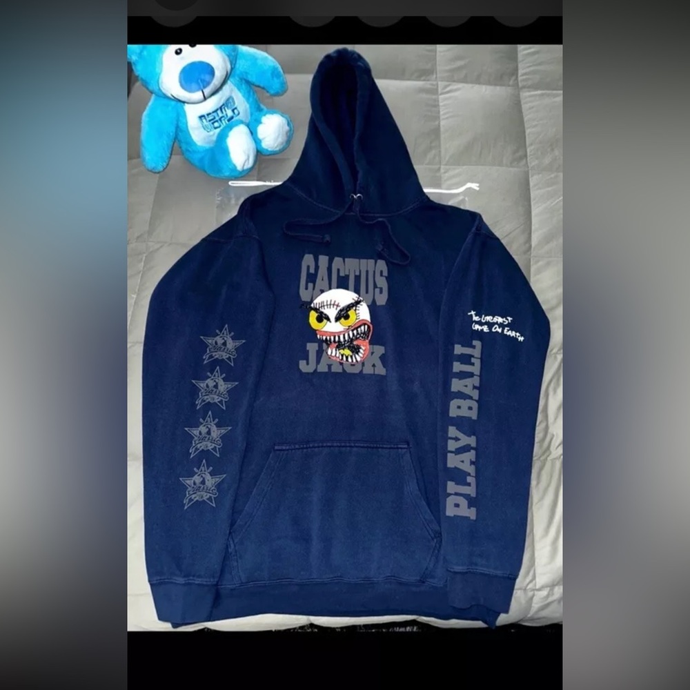 Travis Scott cactus jack foundation baseball sweatshirt 100% authentic
